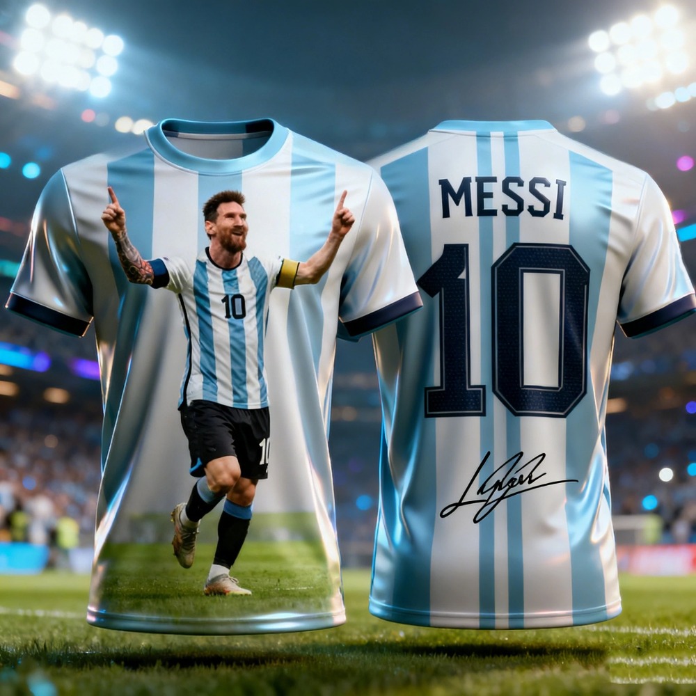 Outdoor Sport Club - Messi 3D-printed Men's Football Sport Tshirt