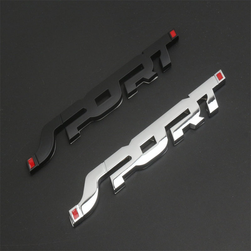 1PC Metal Chrome Black Letters - Outdoor Sport Logo avaliação e preço
